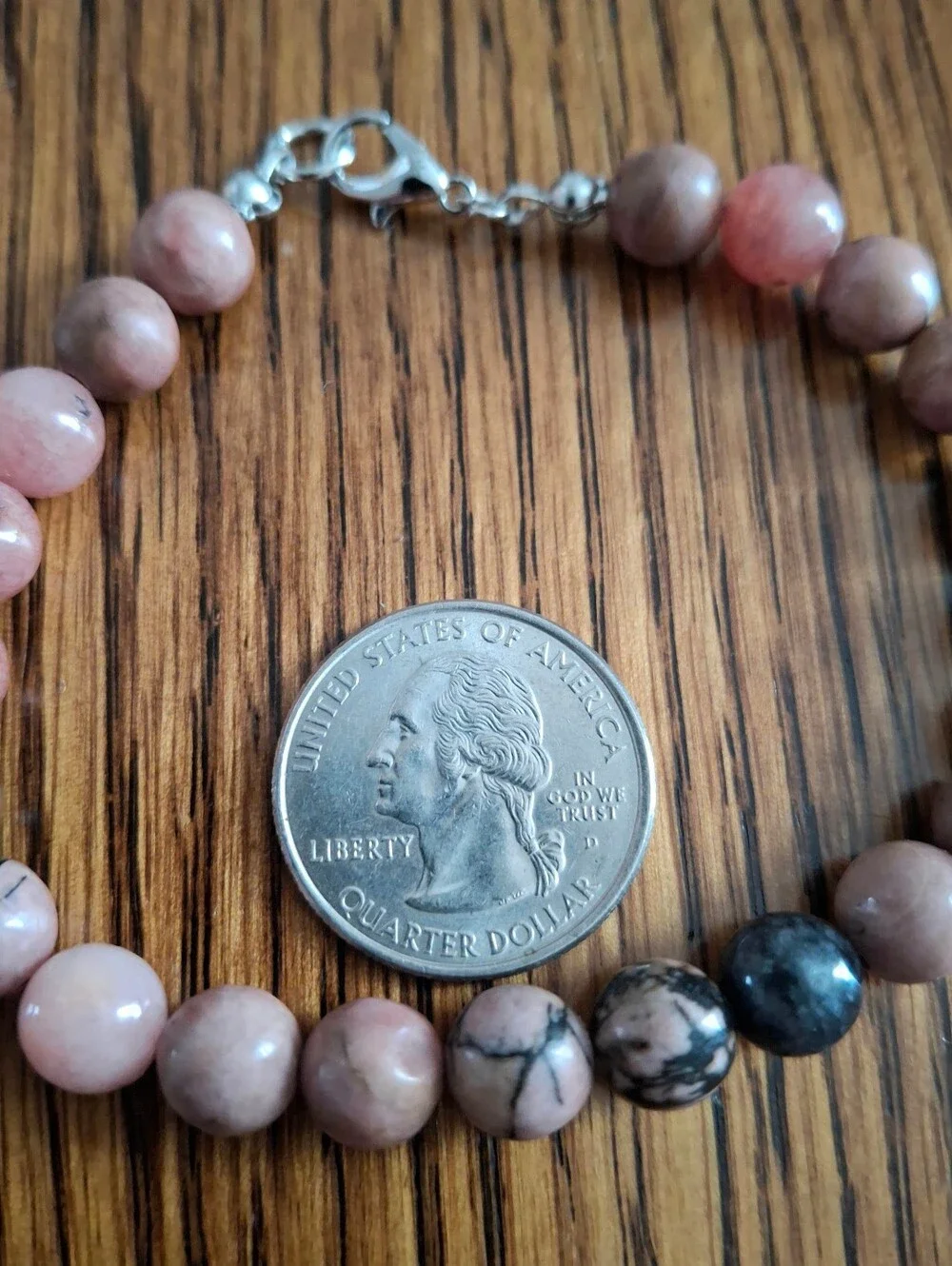 Rhodonite Natural Stone Beaded Bracelet 8